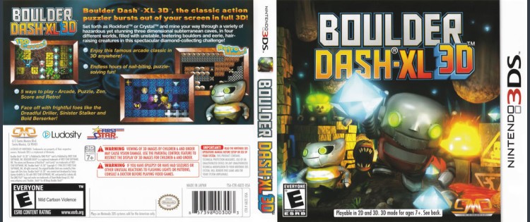 Boulder Dash-XL 3D - Nintendo 3DS | VideoGameX