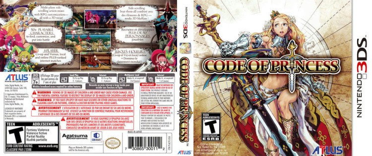 Code of Princess - Nintendo 3DS | VideoGameX