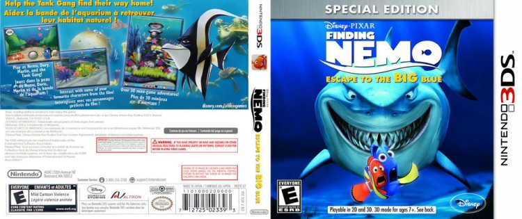 Finding Nemo: Escape to the Big Blue [Special Edition] - Nintendo 3DS | VideoGameX