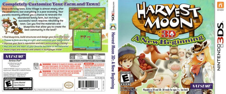 Harvest Moon 3D: A New Beginning - Nintendo 3DS | VideoGameX