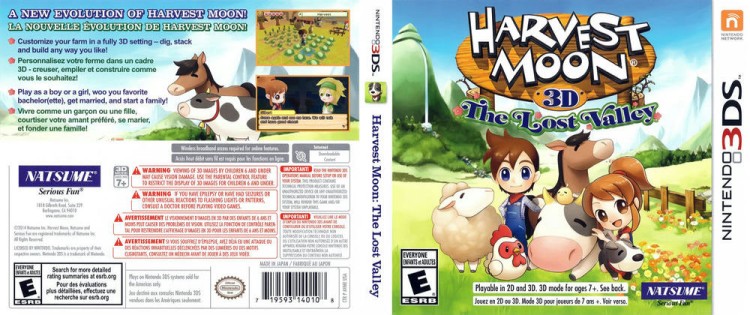 Harvest Moon 3D: The Lost Valley - Nintendo 3DS | VideoGameX