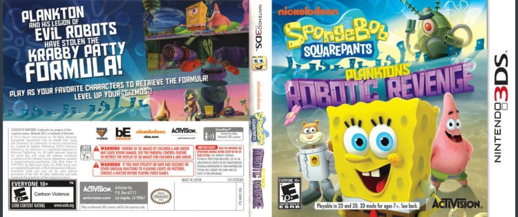 SpongeBob SquarePants: Plankton's Robotic Revenge - Nintendo 3DS | VideoGameX