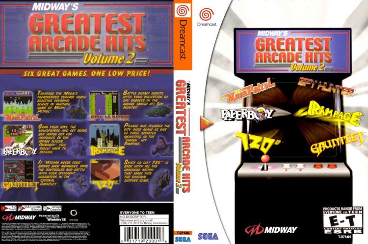 Midway's Greatest Arcade Hits Volume 2 - Sega Dreamcast | VideoGameX