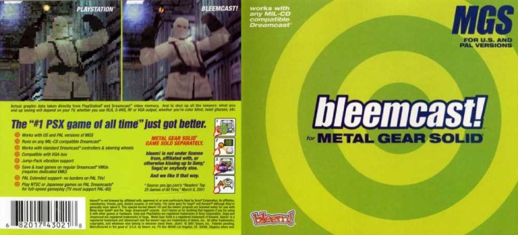 Bleemcast! for Metal Gear Solid - Sega Dreamcast | VideoGameX