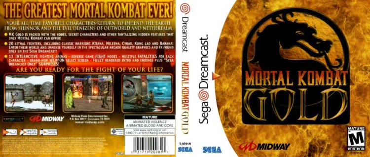 Mortal Kombat Gold - Sega Dreamcast | VideoGameX