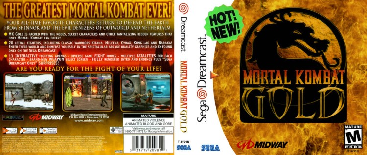 Mortal Kombat Gold [HOT! NEW!] - Sega Dreamcast | VideoGameX