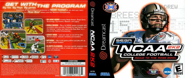 NCAA College Football 2K2: Road to the Rose Bowl - Sega Dreamcast | VideoGameX