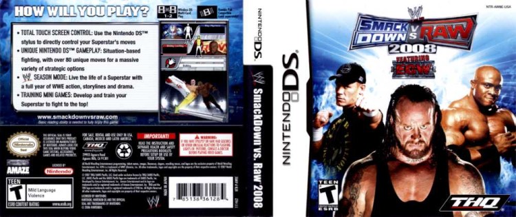 WWE SmackDown! vs. Raw 2008 - Nintendo DS | VideoGameX