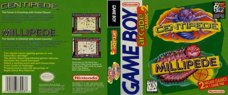 Arcade Classic #2: Centipede & Millipede - Game Boy | VideoGameX