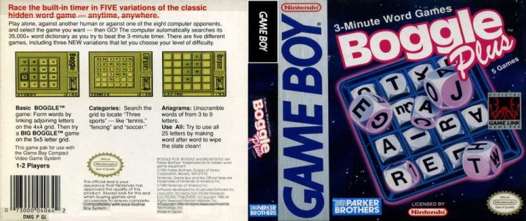Boggle Plus - Game Boy | VideoGameX