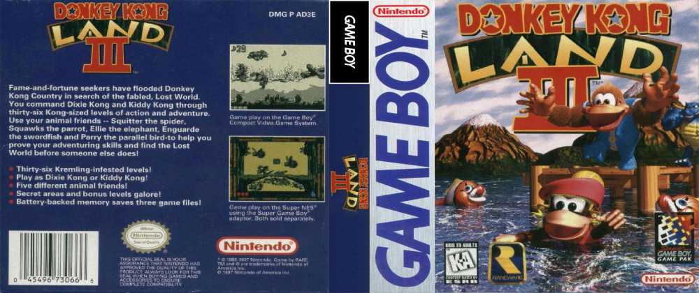 Donkey Kong Land III Game Boy VideoGameX
