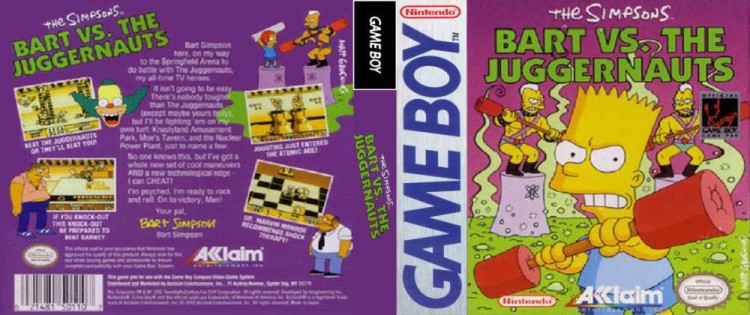 Simpsons: Bart vs. the Juggernauts - Game Boy | VideoGameX