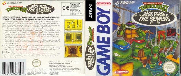 TMNT 2: Back from the Sewers - Game Boy | VideoGameX