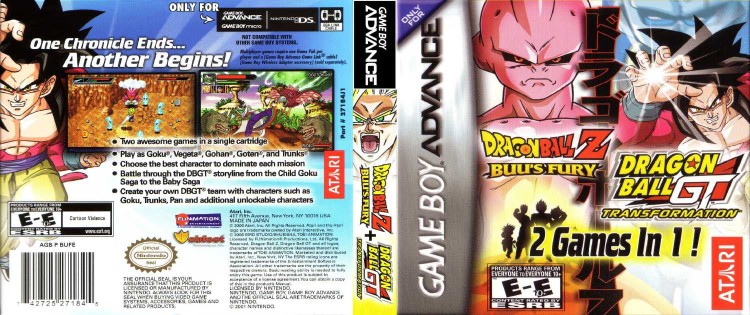 2 Games In 1: Dragon Ball Buu's Fury + Dragon Ball GT - Transformation - Game Boy Advance | VideoGameX