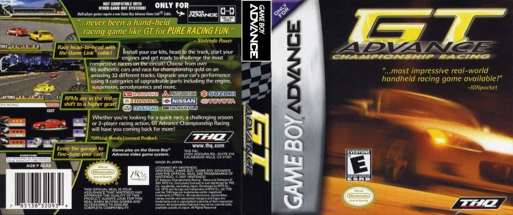 GT Advance Championship Racing - Game Boy Advance | VideoGameX