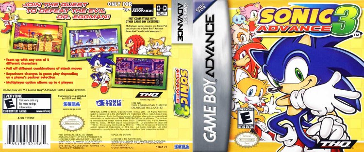 Sonic Advance 3 - Game Boy Advance | VideoGameX