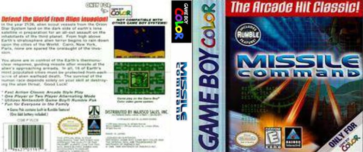 Missile Command - Game Boy Color | VideoGameX