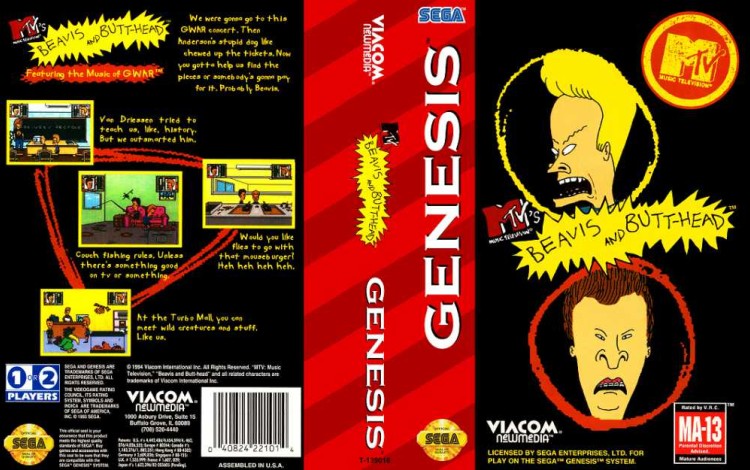 Beavis and Butt-head, MTV's - Sega Genesis | VideoGameX