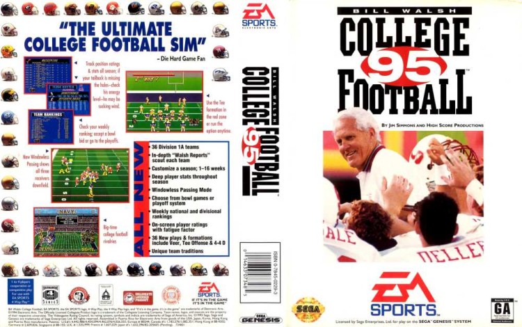 Bill Walsh College Football '95 - Sega Genesis | VideoGameX