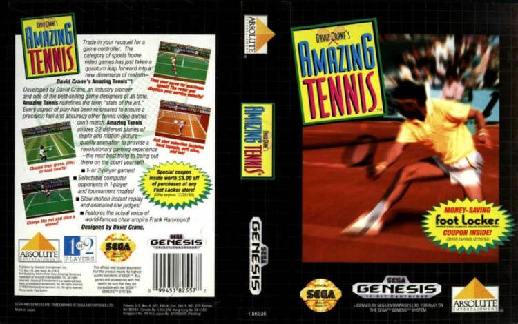 David Crane's Amazing Tennis - Sega Genesis | VideoGameX