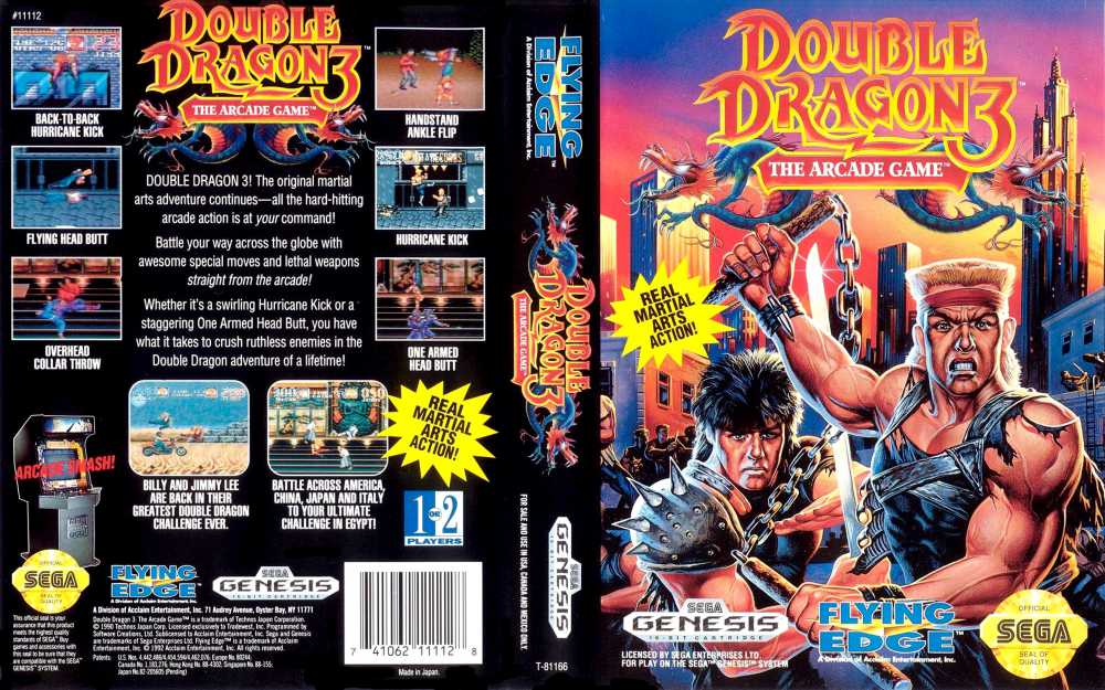 Double Dragon 3 the Arcade Game for Nintendo Gameboy -  Israel