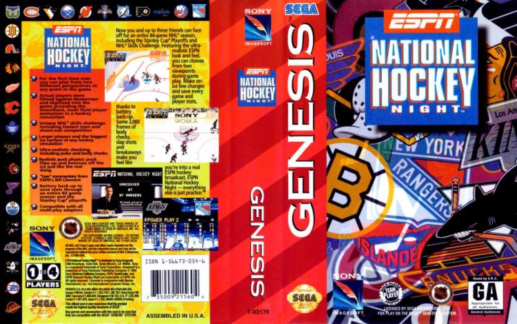 ESPN National Hockey Night - Sega Genesis | VideoGameX