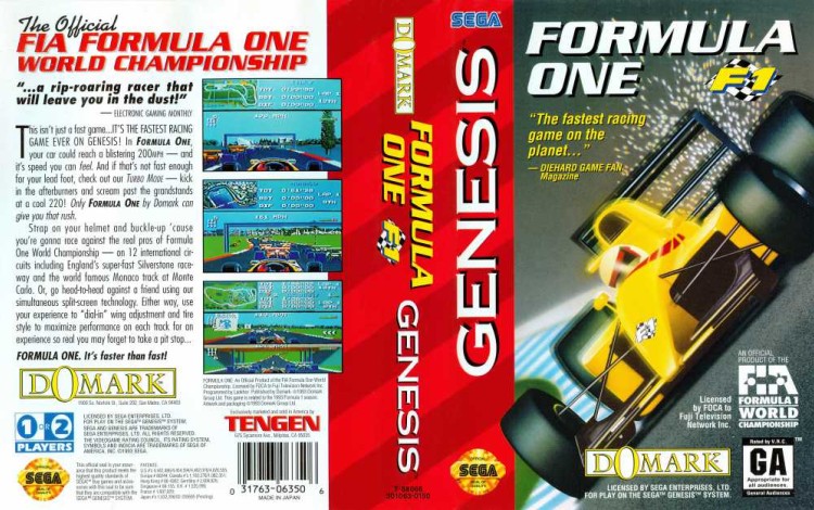 Formula One - Sega Genesis | VideoGameX