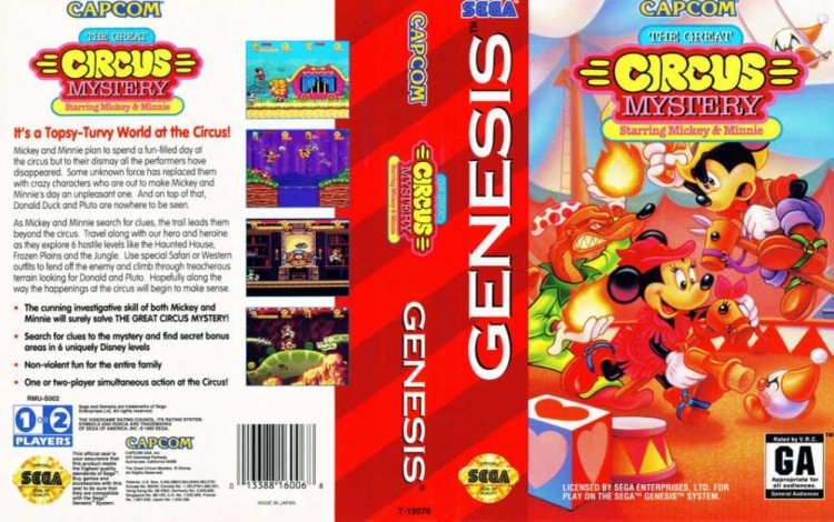 Great Circus Mystery Starring Mickey & Minnie - Sega Genesis | VideoGameX