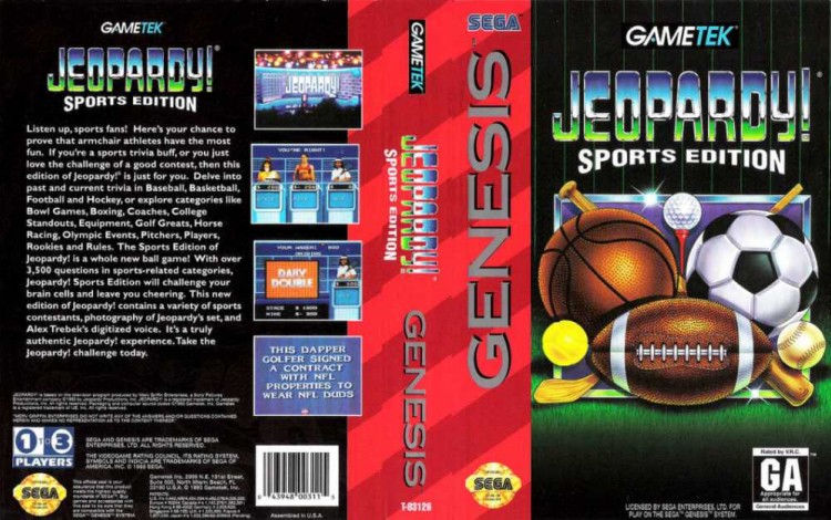 Jeopardy!: Sports Edition - Sega Genesis | VideoGameX