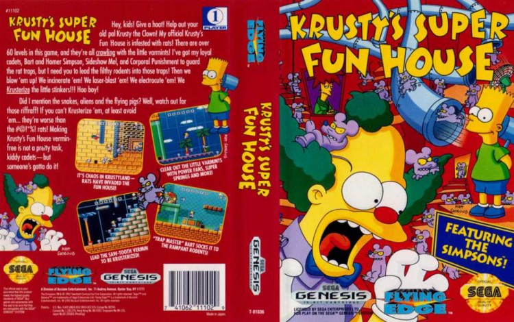 Krusty's Super Fun House - Sega Genesis | VideoGameX