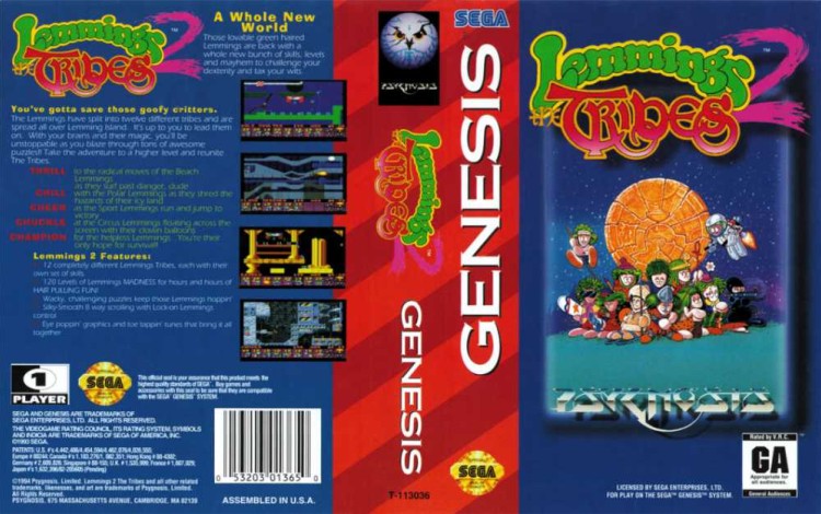 Lemmings 2: The Tribes - Sega Genesis | VideoGameX