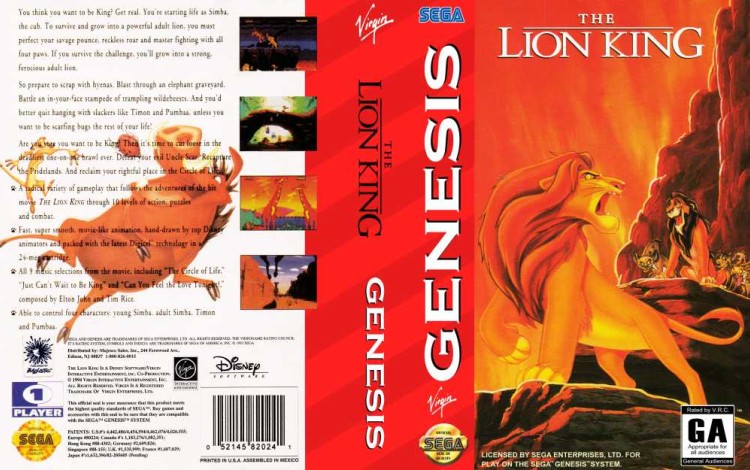 Lion King - Sega Genesis | VideoGameX