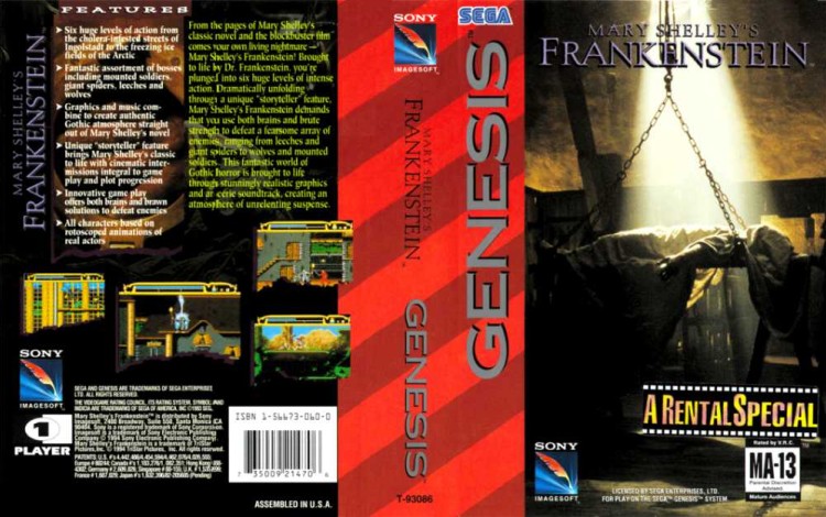 Mary Shelley's Frankenstein - Sega Genesis | VideoGameX