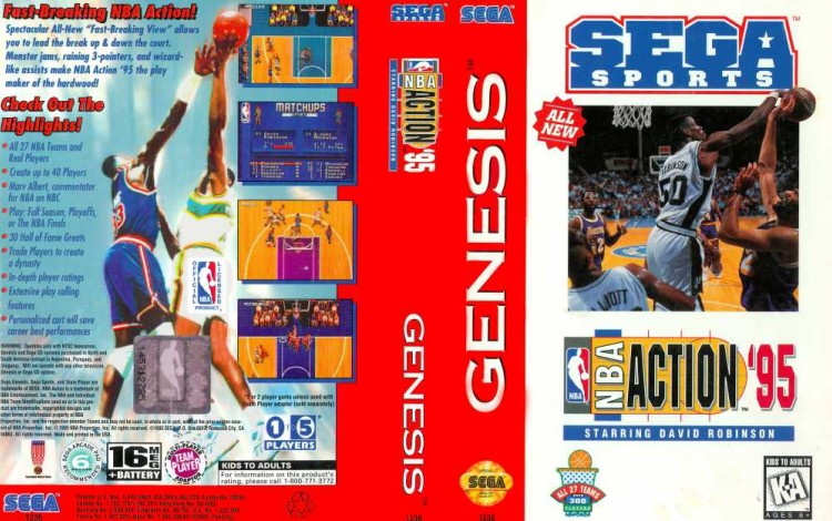 NBA Action '95 Starring David Robinson - Sega Genesis | VideoGameX