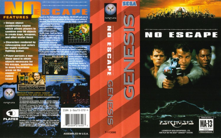 No Escape - Sega Genesis | VideoGameX