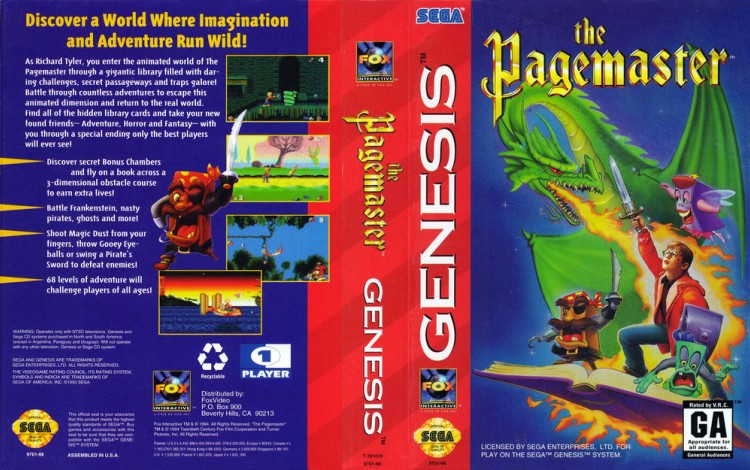 Pagemaster, The - Sega Genesis | VideoGameX