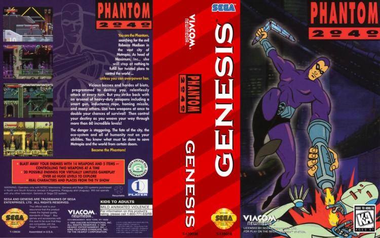 Phantom 2040 - Sega Genesis | VideoGameX
