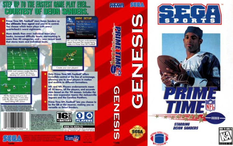 Prime Time NFL Football Starring Deion Sanders - Sega Genesis | VideoGameX