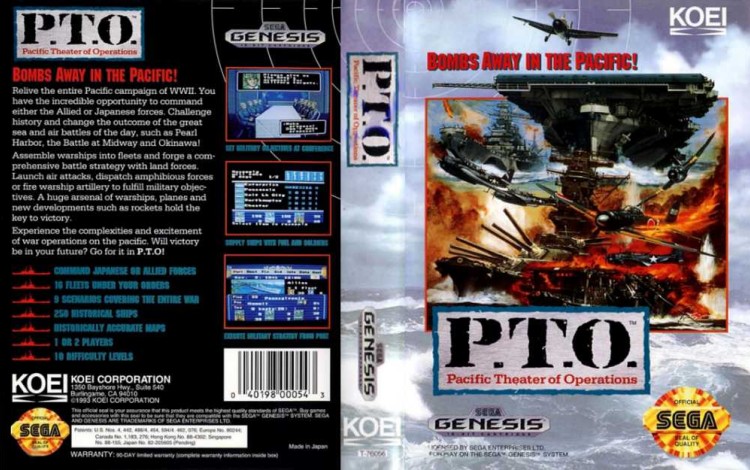 P.T.O.: Pacific Theater of Operations - Sega Genesis | VideoGameX