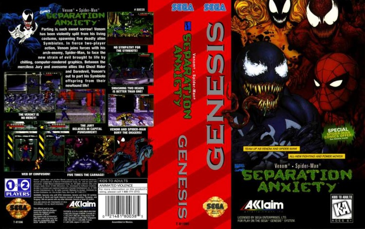 Spider-Man / Venom: Separation Anxiety - Sega Genesis | VideoGameX