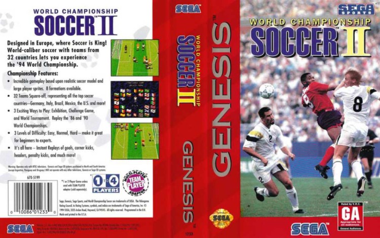 World Championship Soccer II - Sega Genesis | VideoGameX
