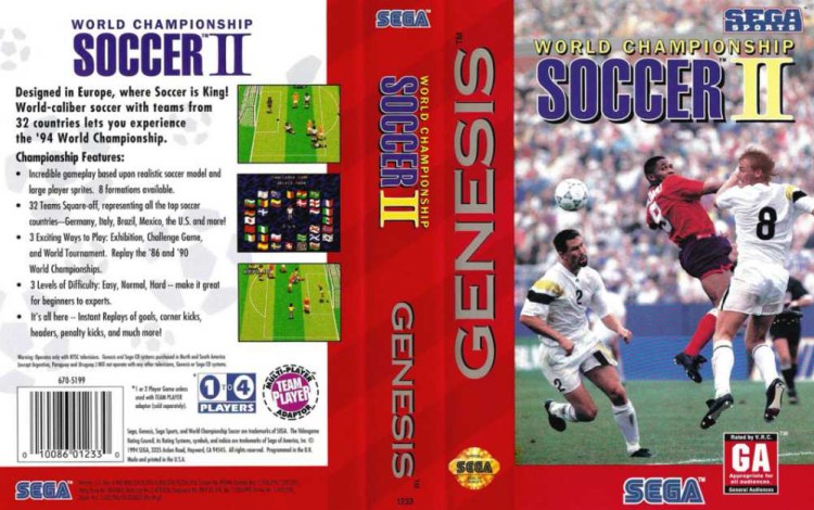 World Championship Soccer II - Sega Genesis | VideoGameX