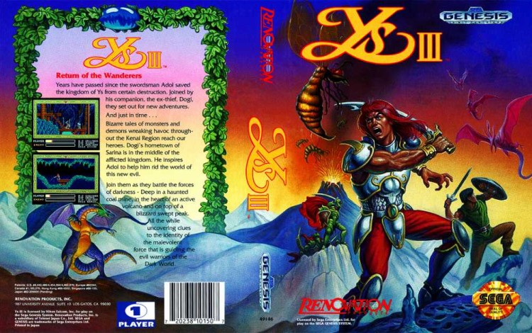 Ys III: Wanderers From Ys - Sega Genesis | VideoGameX