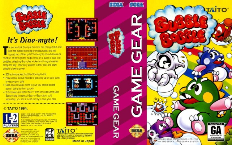 Bubble Bobble - Game Gear | VideoGameX