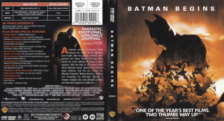Batman Begins - HD DVD Movies | VideoGameX