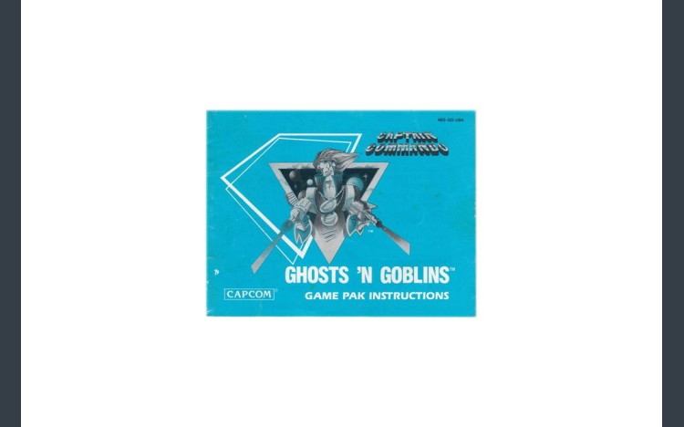 Ghosts 'n Goblins Nintendo Instruction Manual - Manuals | VideoGameX