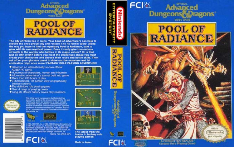 Advanced Dungeons & Dragons: Pool of Radiance - Nintendo NES | VideoGameX