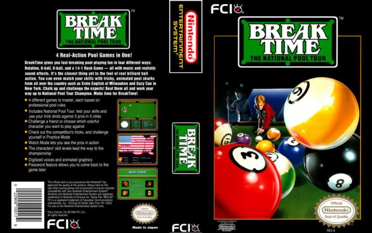 Break Time: The National Pool Tour - Nintendo NES | VideoGameX