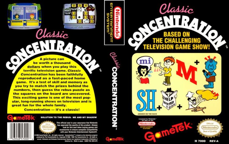 Classic Concentration - Nintendo NES | VideoGameX