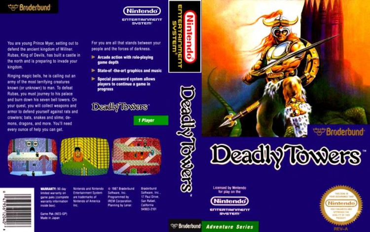 Deadly Towers - Nintendo NES | VideoGameX